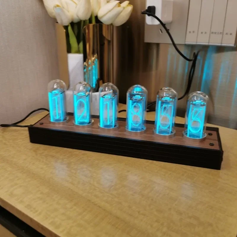 

Customizable Orologi digitali a tubo vetro Orologio a LED Calendario Mini orologi da tavolo Sveglia moderna silenziosa