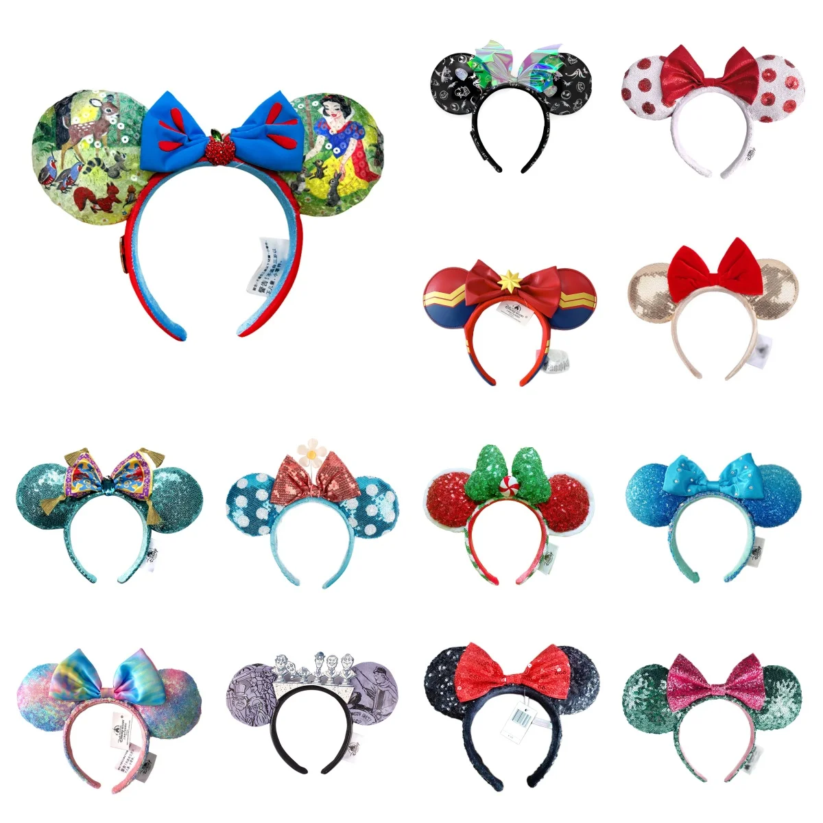 Disney Mickey Mouse Ear Headband Mermaid Peter Pan Holiday Party Headwear EARS COSTUME Cosplay Plush Adult/Kids Christmas Gift