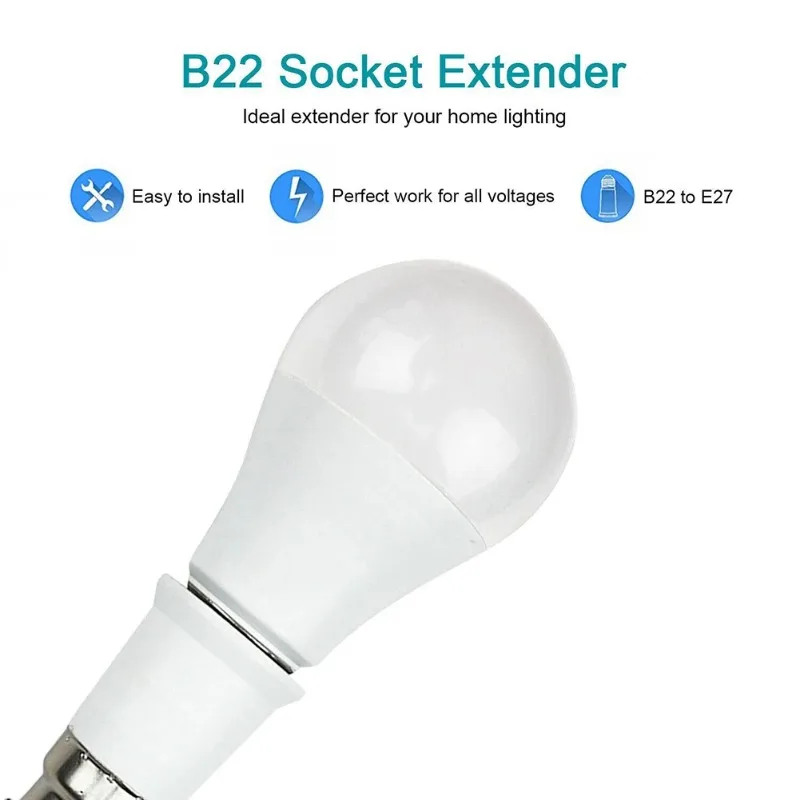 B22 TO E27 Adapter Screw Bulb Adapter Converter Led Lamp Holder Conversion Bulb Base Lighting Accessories A2