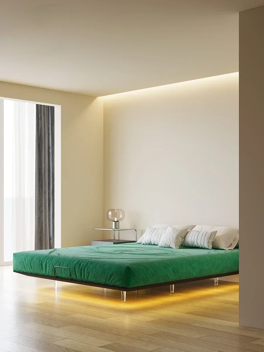 Wabi-sabi Formaldehyde-free 2023 No Headboard Carbon Steel Frame Bed FrameHot Sales
