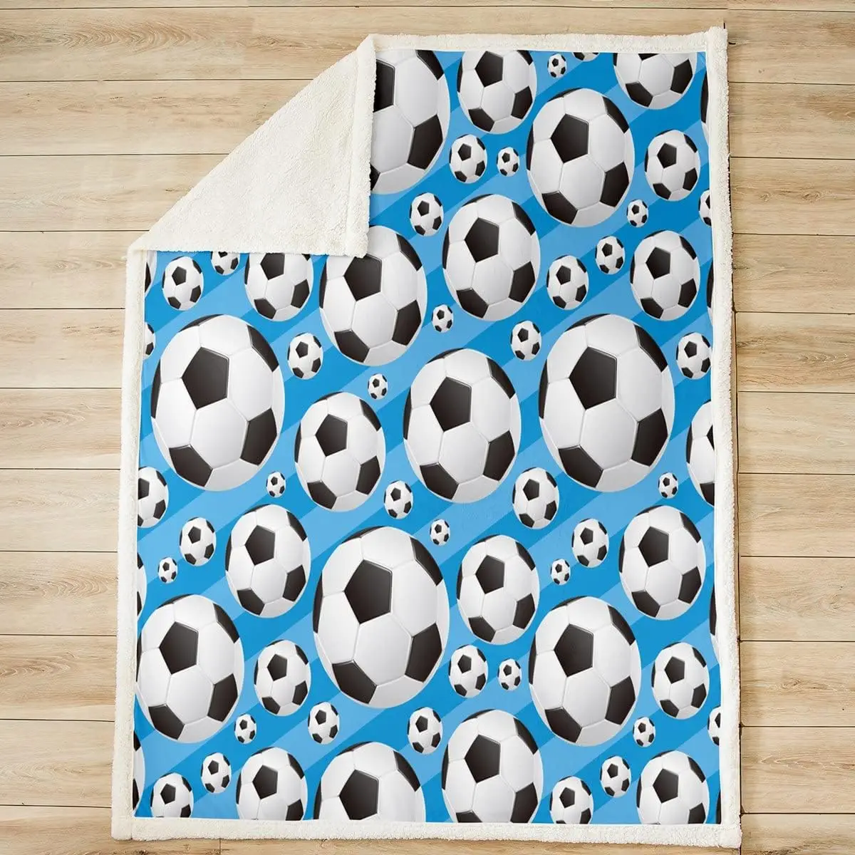 Soccer Kids Throw Blanket Football Sports Bed Blanket for Boys Girls Teens Room Decor, Sports Gaming Theme Blanket for