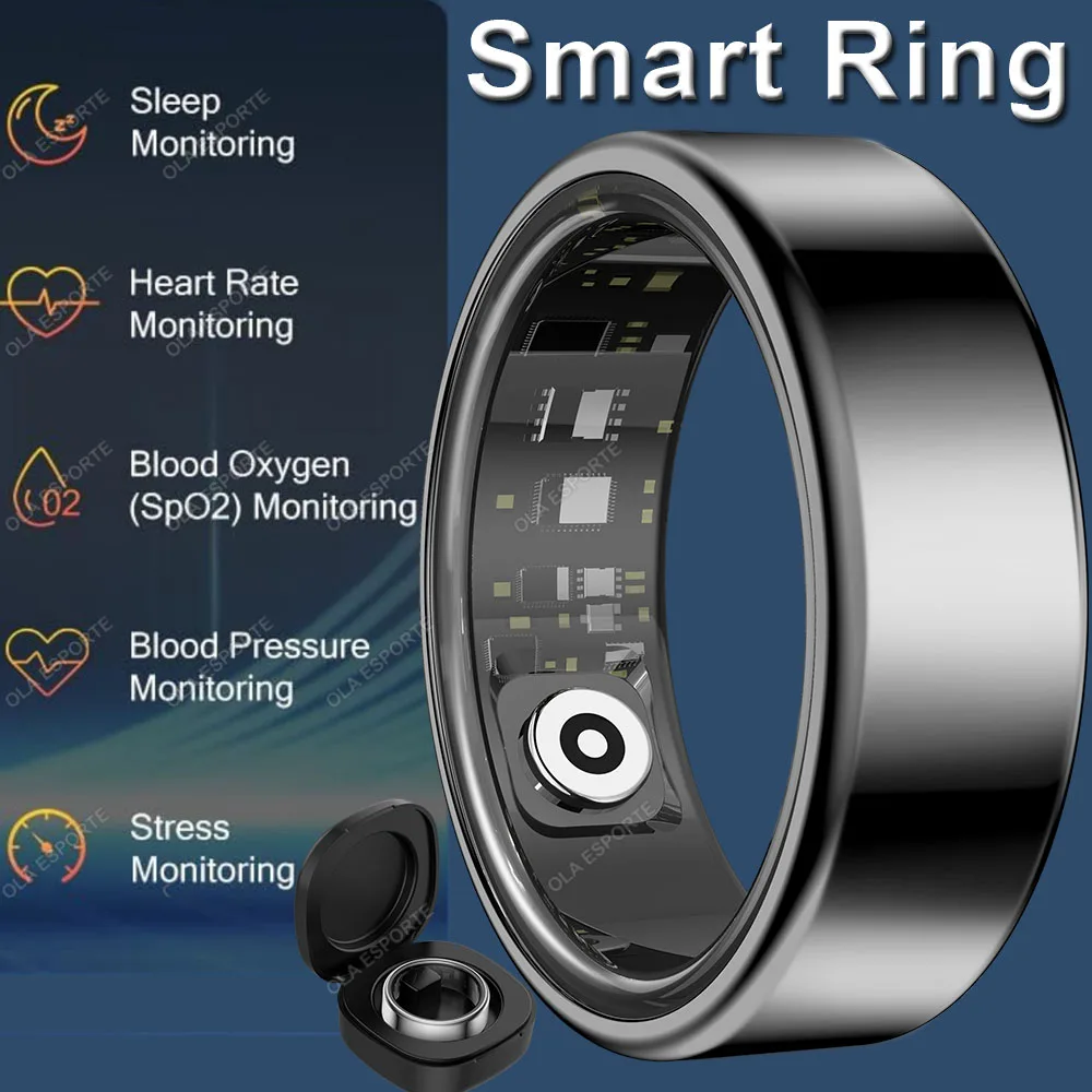 2025 Smart Ring Blood Pressure Heart Rate Sleep Monitoring Smartring IP68 & 5ATM Waterproof Multi-sport Mode Smartring Man Women