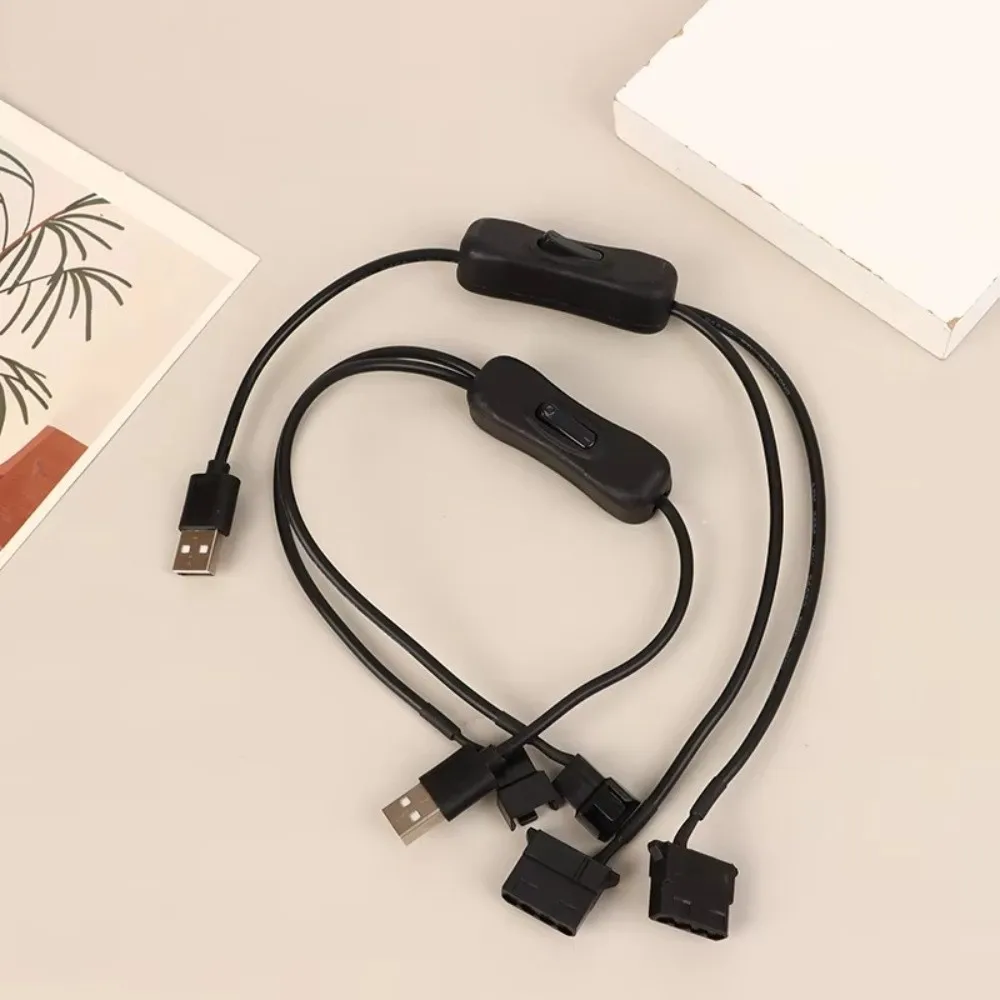 

Новый USB-кабель 1-в-2 с 4-контактным выключателем, адаптер-кабель с переключателем питания, 40 см, для вентилятора