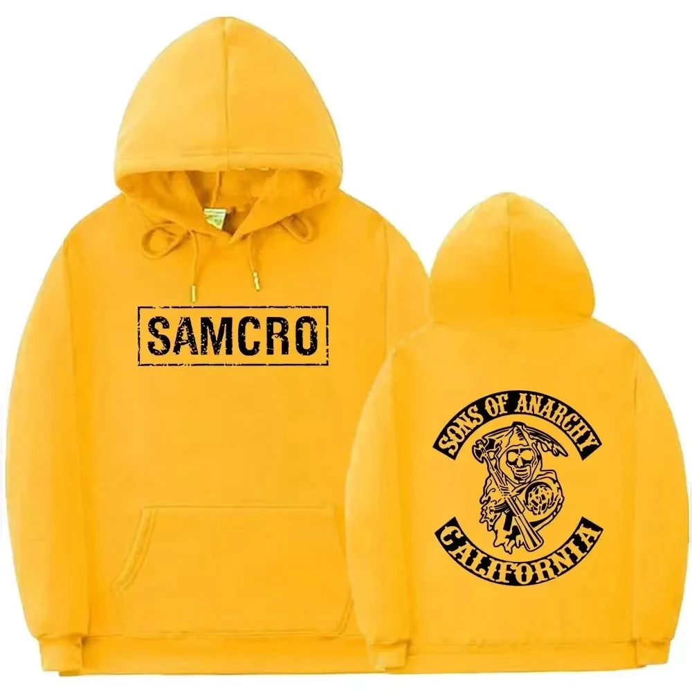 2026 Retro Biker Skull Hoodie Double Side Print Distressed Text Graphic Sweatshirt Dark Streetwear Unisex Hooded Pullover