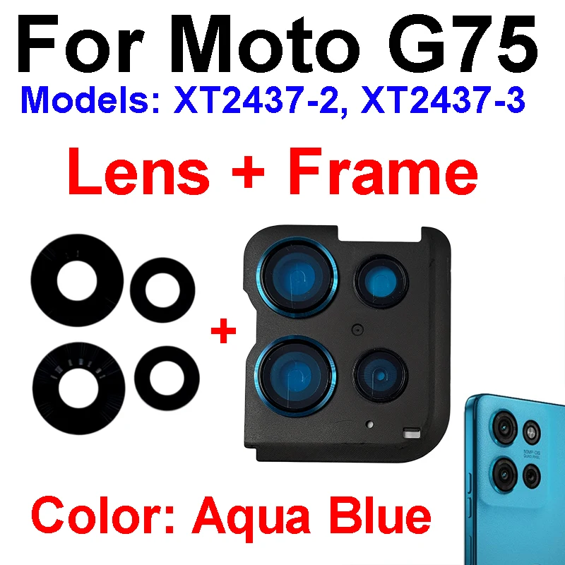 For Motorola Moto G75 XT2437-2 XT2437-3 Camera Glass Lens Holder Back Camera Glass Lens Cover Holder Repair Parts