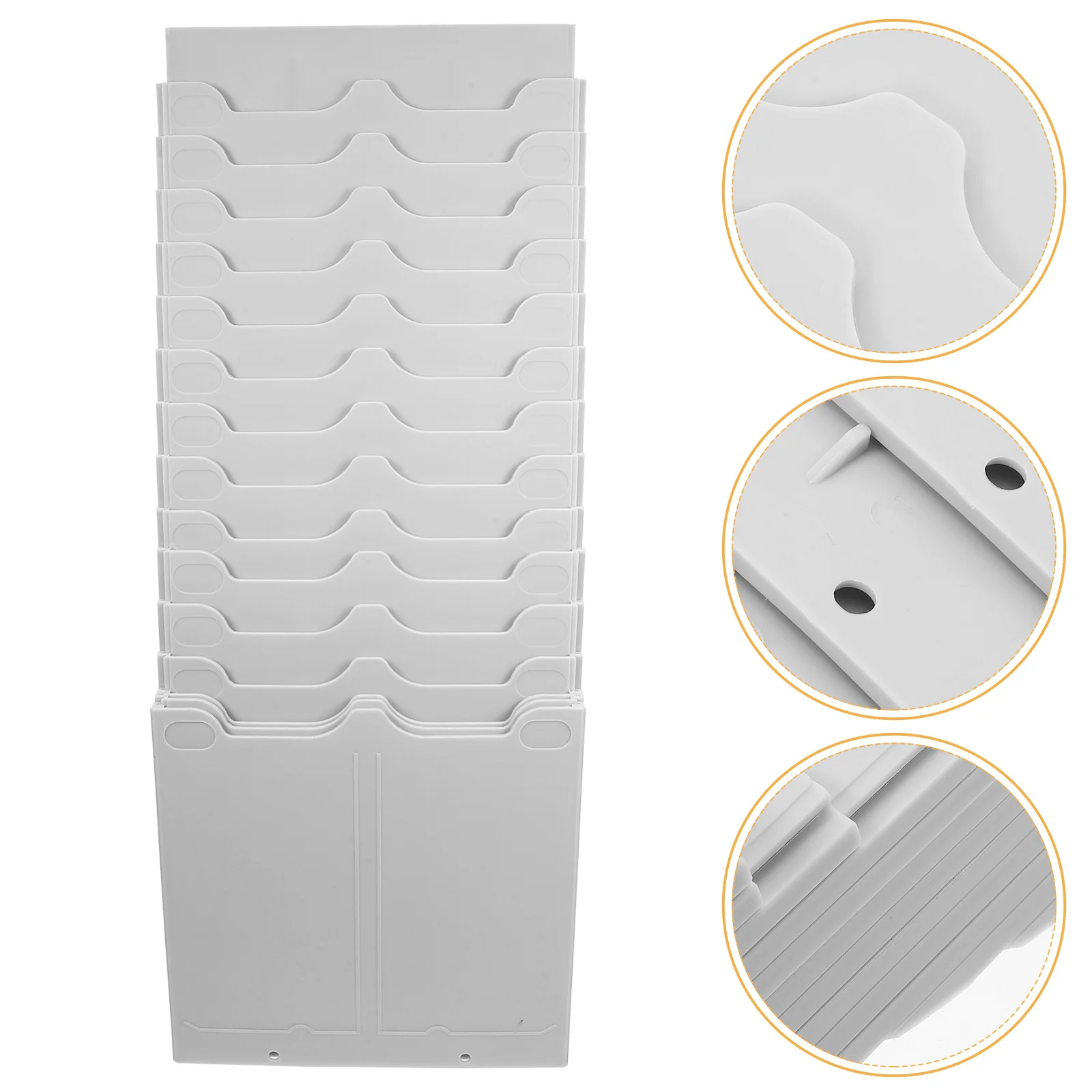 Time Cards Rack Plastic Card Holder For Warehouse Office Wall-Mounted Attendance Organizer Multi-Grid Material Shelf