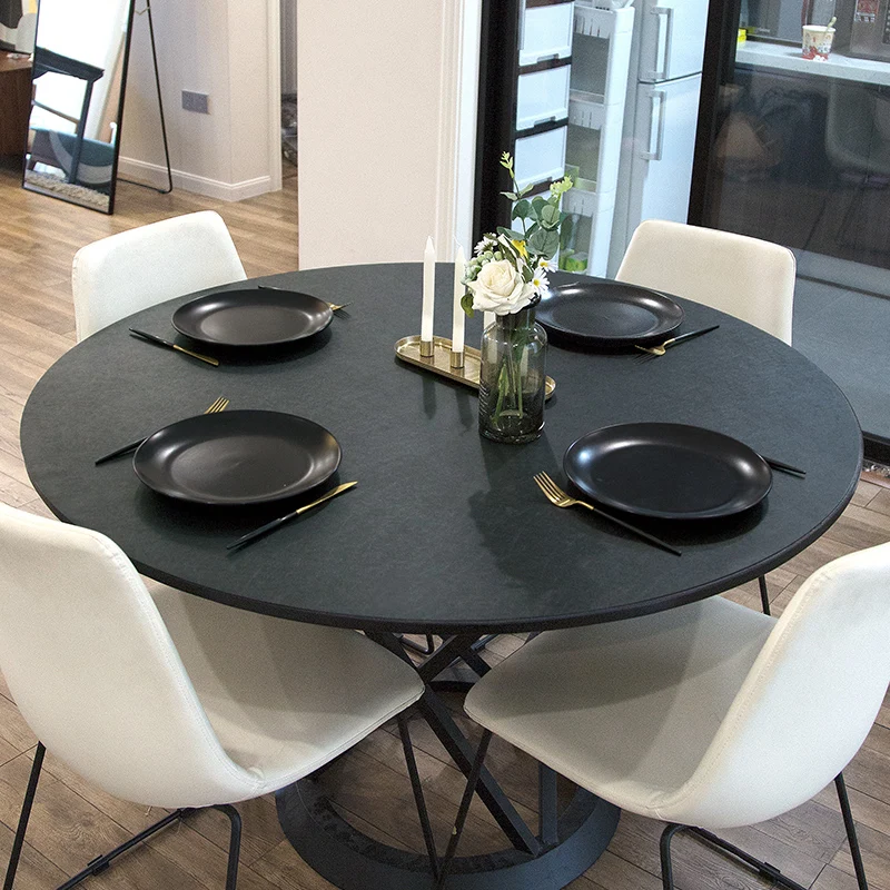 

Solid color household waterproof and oil-proof round table cloth