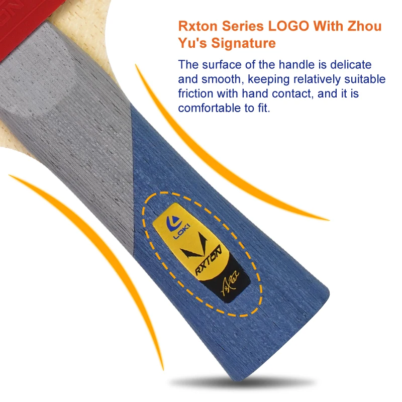 LOKI R6 7-Ply مضرب تنس الطاولة 5 الخشب 2 ألياف الكربون مضرب مسبقة الصنع مع RXTON5 تنس الطاولة المطاط ITTF مضرب تنس الطاولة