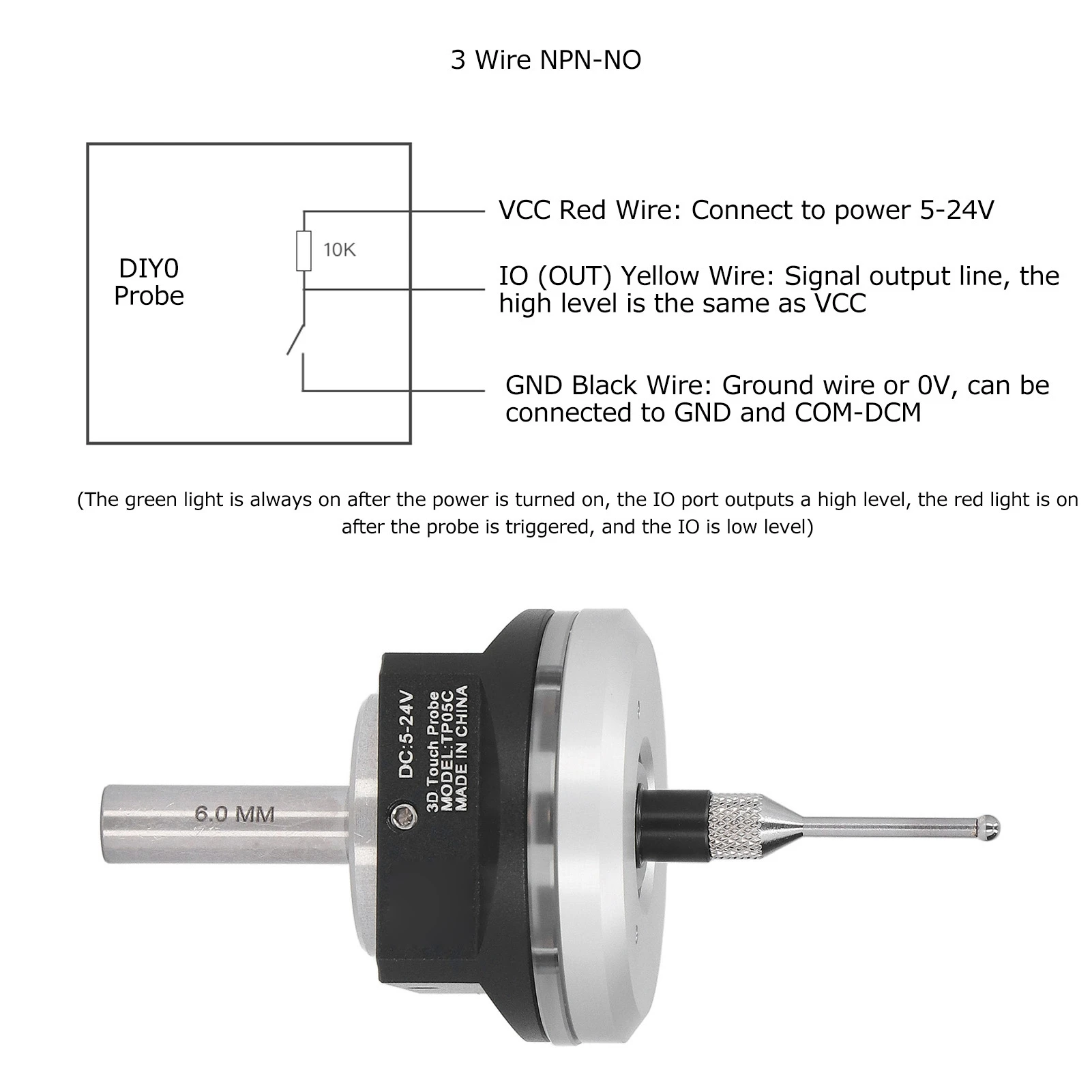 3D  Finder High Accuracy  Locator Tungsten Steel Ball for Mach3 CNC Equipment DC 5~24V 3D  Probe CNC 3D  Locator