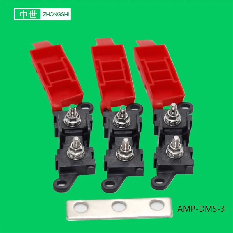 DMS Series 3 way bolted fixed Fuse Holder High current motorhome circuit fork bolt fuse box