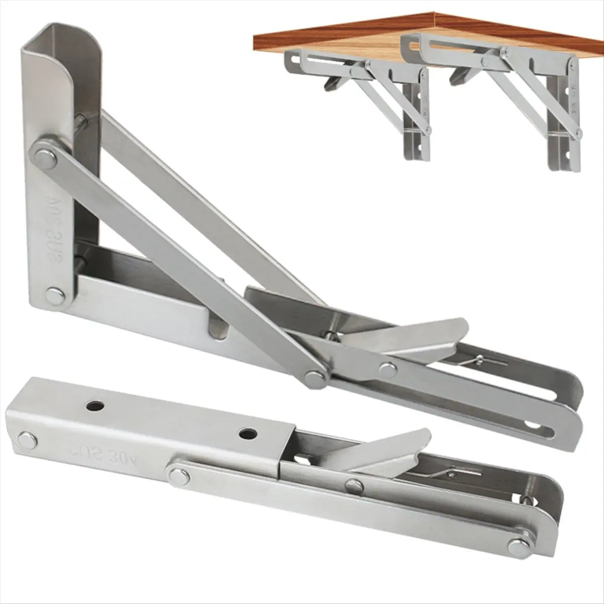 Adjustable Triangle Folding Angle Bracket 10'' Heavy Duty Support Wall Mounted for Bench Table Shelf Furniture Hardware