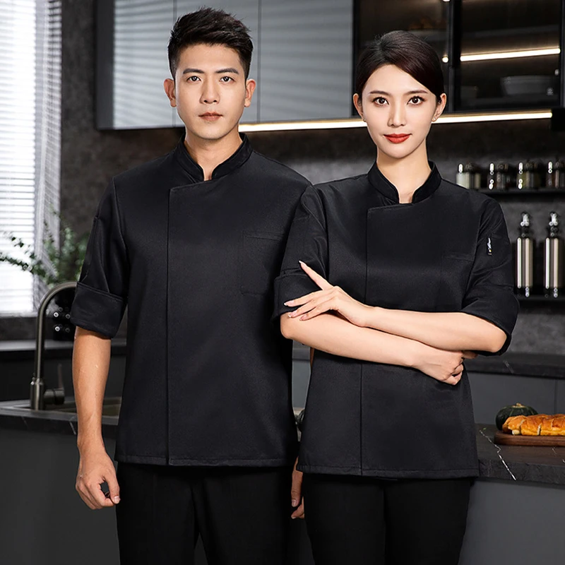 Hotel Chef Uniform  Kitchen Shirt Food Service Restaurant Cook Coat Cooking Clothe Jacket Bakery Cafe Waiter Clothing Top