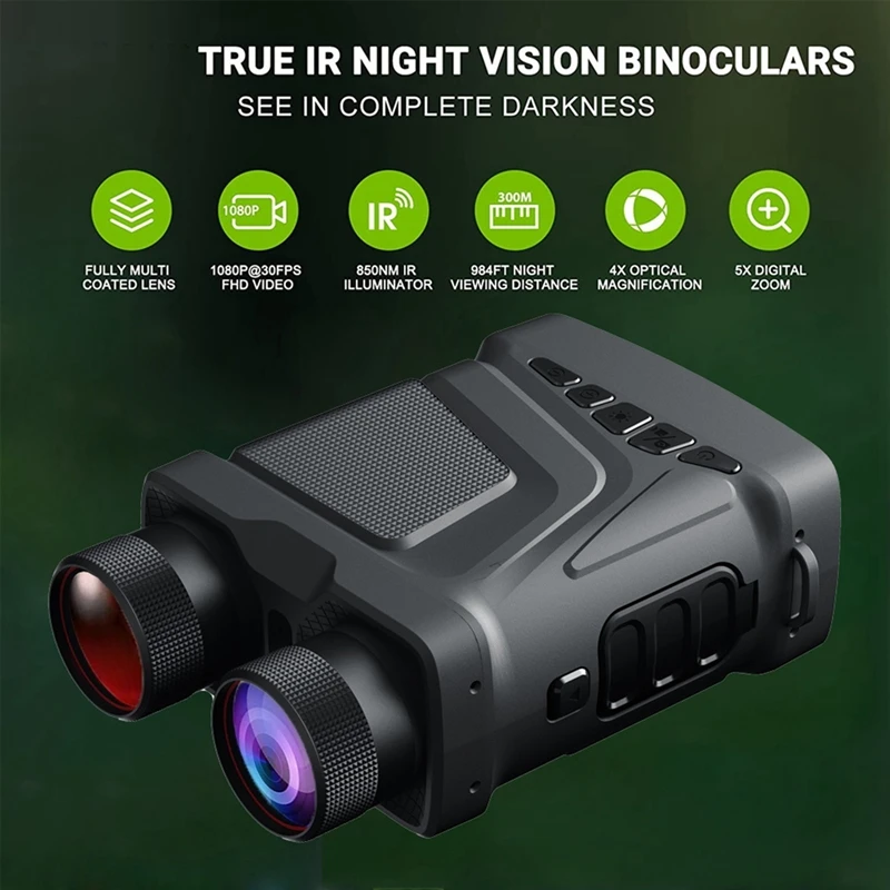 Night Vision Binoculars 850Nm Infrared HD 5X Digital Zoom Telescope Night Goggles For Hunting Camping Surveillance