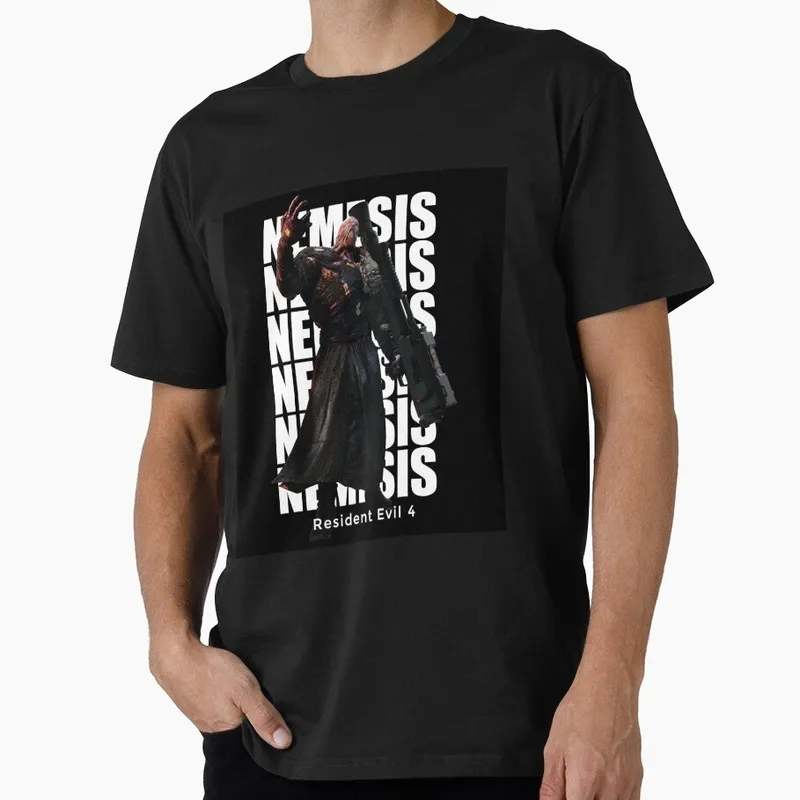 Vintage Resident Evil 2 Nemesis T‑Shirt Biohazard RE3 Horror Movie Game Graphic Print Tee Retro Unisex Streetwear Tops