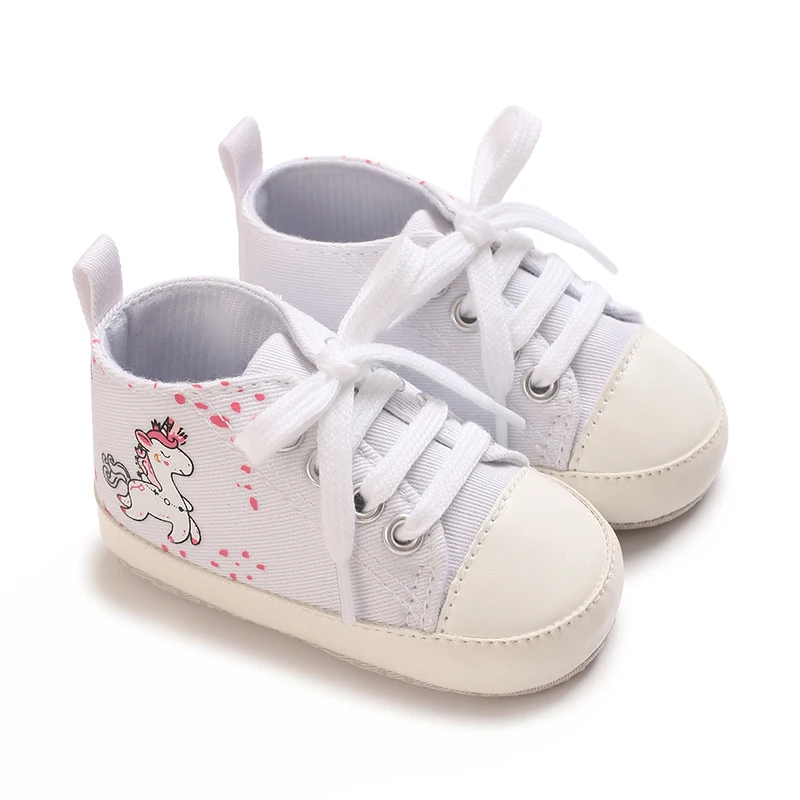 VALEN SINA 0-18 Monate Baby Weiße Canvas Klassische Sportschuhe Neugeborene Mädchen Erste Laufschuhe Rutschfeste Babyschuhe