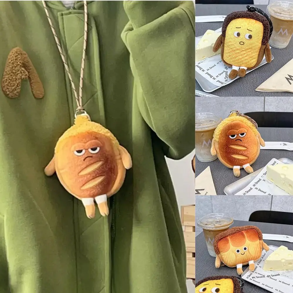 

Casual Plush Coin Purse Toast Bread Expression Plush Wallet Storage Bag Outdoor
