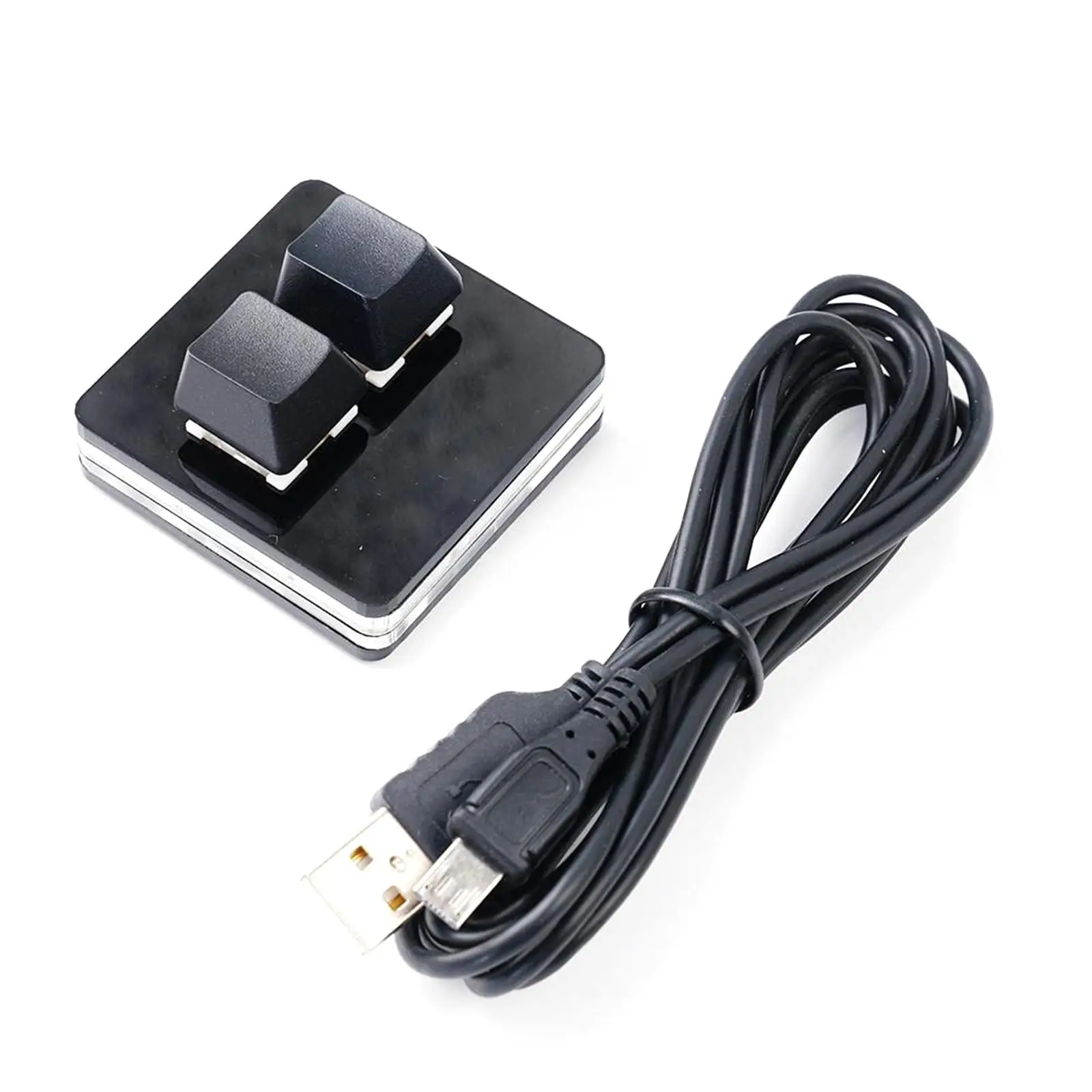 Nero 2 tasti Mini tastiera rosso/argento interruttore OSU tastiera meccanica da gioco programmabile USB tastiera personalizzata Keycaps per PC