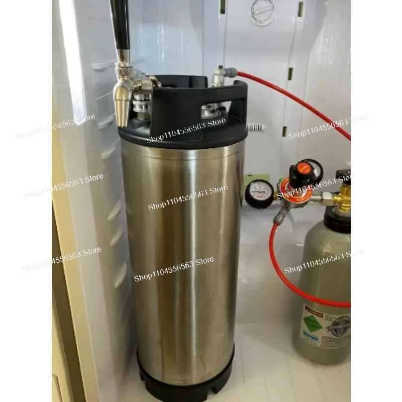 304 Stainless Steel Keg Barrel, 9.5L &19L US Standard Homebrew Beer Dispenser with Auto Pressure Relief Function