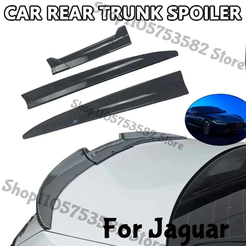 3Pcs DIY Cuttable Rear Trunk Spoiler Roof Wing Matte Black Universal Car Spoiler For Jaguar Sedan Hatchback Modification