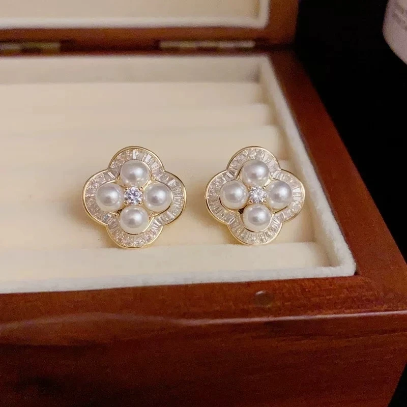 

Wholesale 925 Sterling Silver Earrings Mount Findings Settings Base Mounting Parts Accessory for 4-5mm Pearls 5 pairs/lot