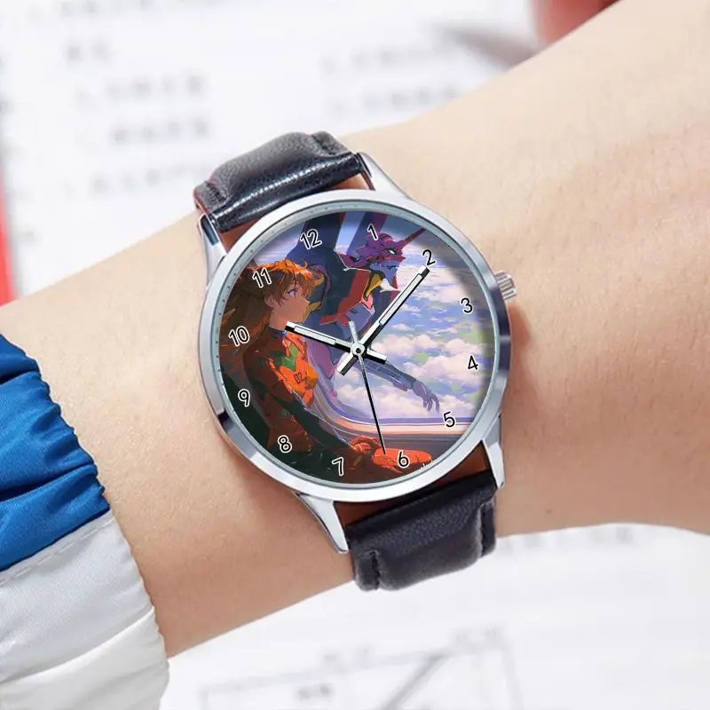 신세기 에반게리온 EVA-01 테스트 타입 영화 및 TV 상품 남성용 귀여운 만화 쿼츠 시계 세련된 아날로그 손목시계