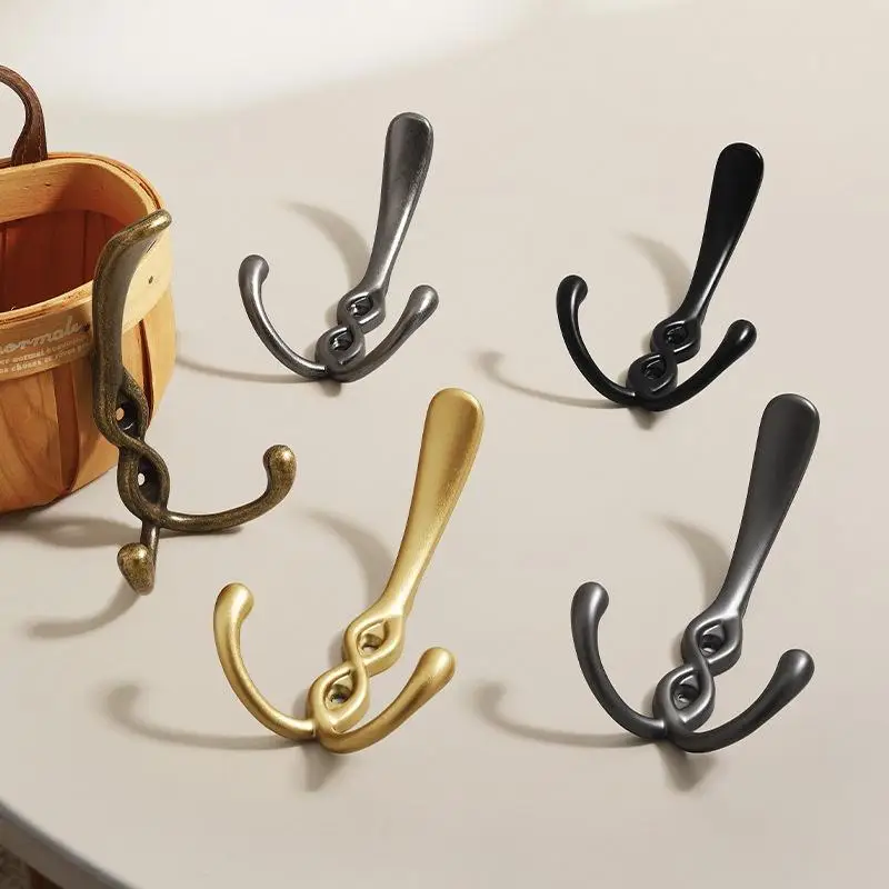 1pcs Zinc Alloy Bronze Wall Mounted Hook Rustic Key Coat Bag Hat Hanger Robe Hooks Hanging Kitchen Bathroom Room Coat Rack Hooks