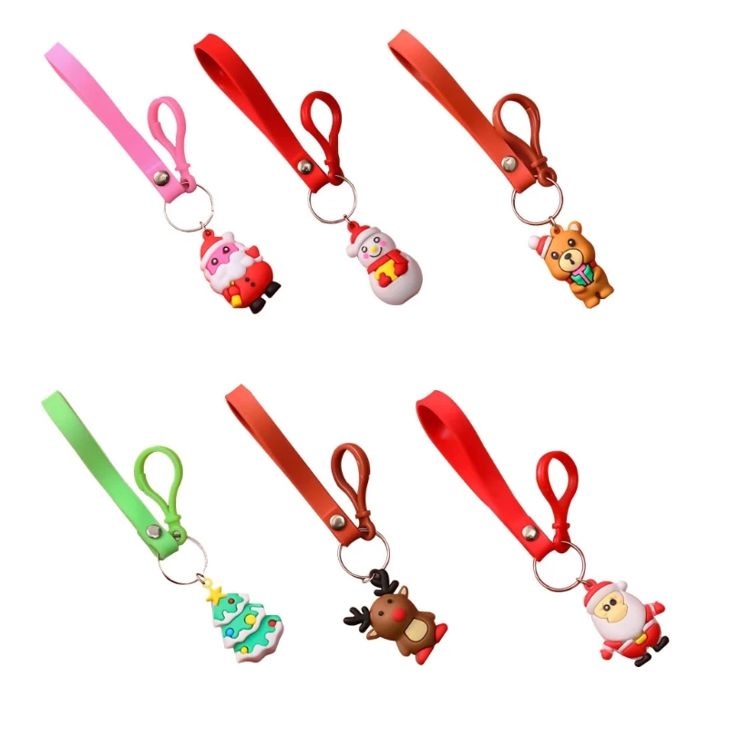 

Lovely Simulation Santa Keychains Novelty Ring for Bag Decoration Household Hanged Adorn or Car Brooches