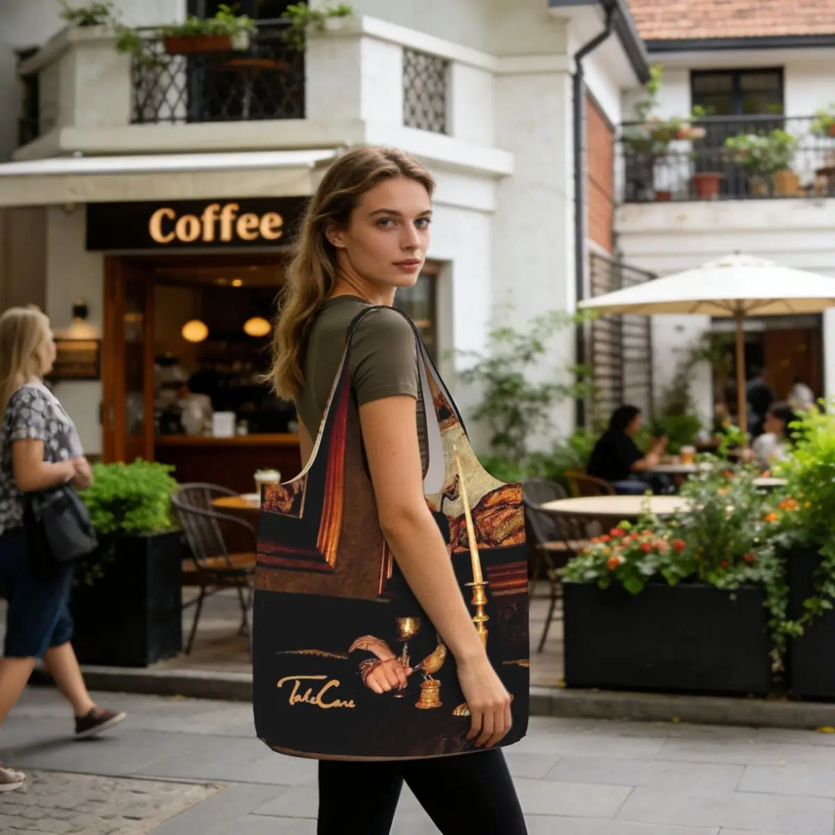 Hip Hop Rapper Drake Take Care Album Shopping Tote Bag Canvas Large Capacity Shoulder Bags Shopper Grocery Handbag for Women