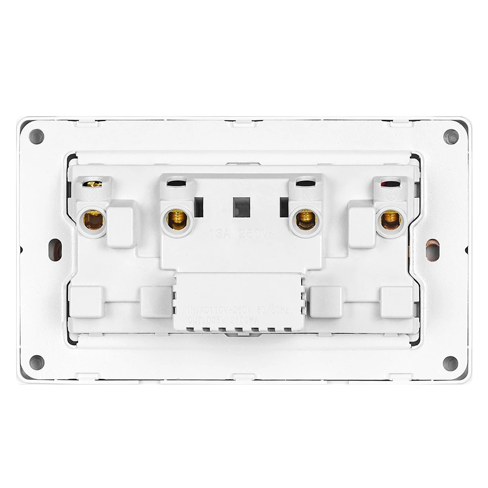 Standardowe gniazdo brytyjskie z USB typu C 5 V 2,1 A, plastikowy panel 146*86 mm, podwójne gniazda elektryczne z przełącznikami UK wtyczka USB