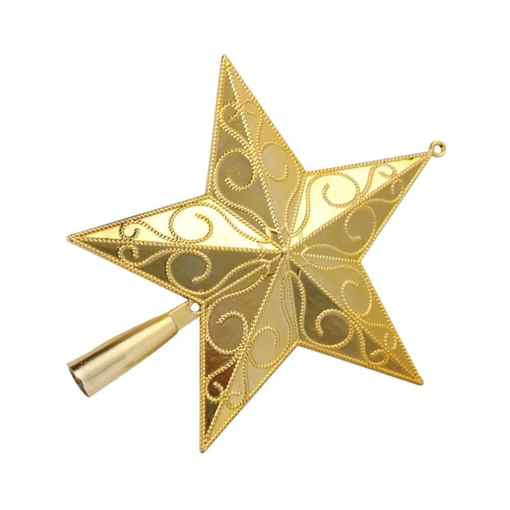 

Star Tree Topper Golden Sparkling Metal 20cm Five Point Christmas Holiday Tree Decoration Festival Party Home Decor