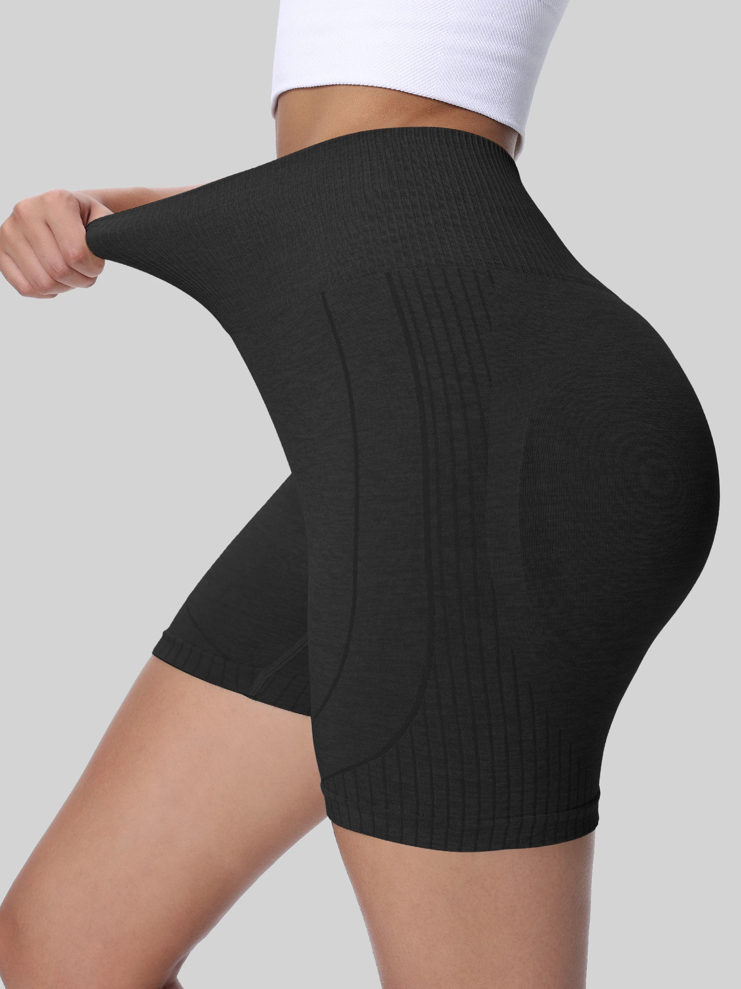 Pantaloncini da yoga elastici a vita alta, pantaloncini sportivi da corsa aderenti, attrezzatura per allenamento fitness, perfetti per le lezioni di base per principianti in palestra