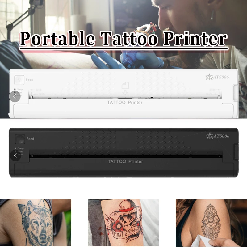 Tattoo Printer Wireless Mini Rechargeable Built-in Battery Tattoo Stencil Machine Printer Supported Phone APP Windows System