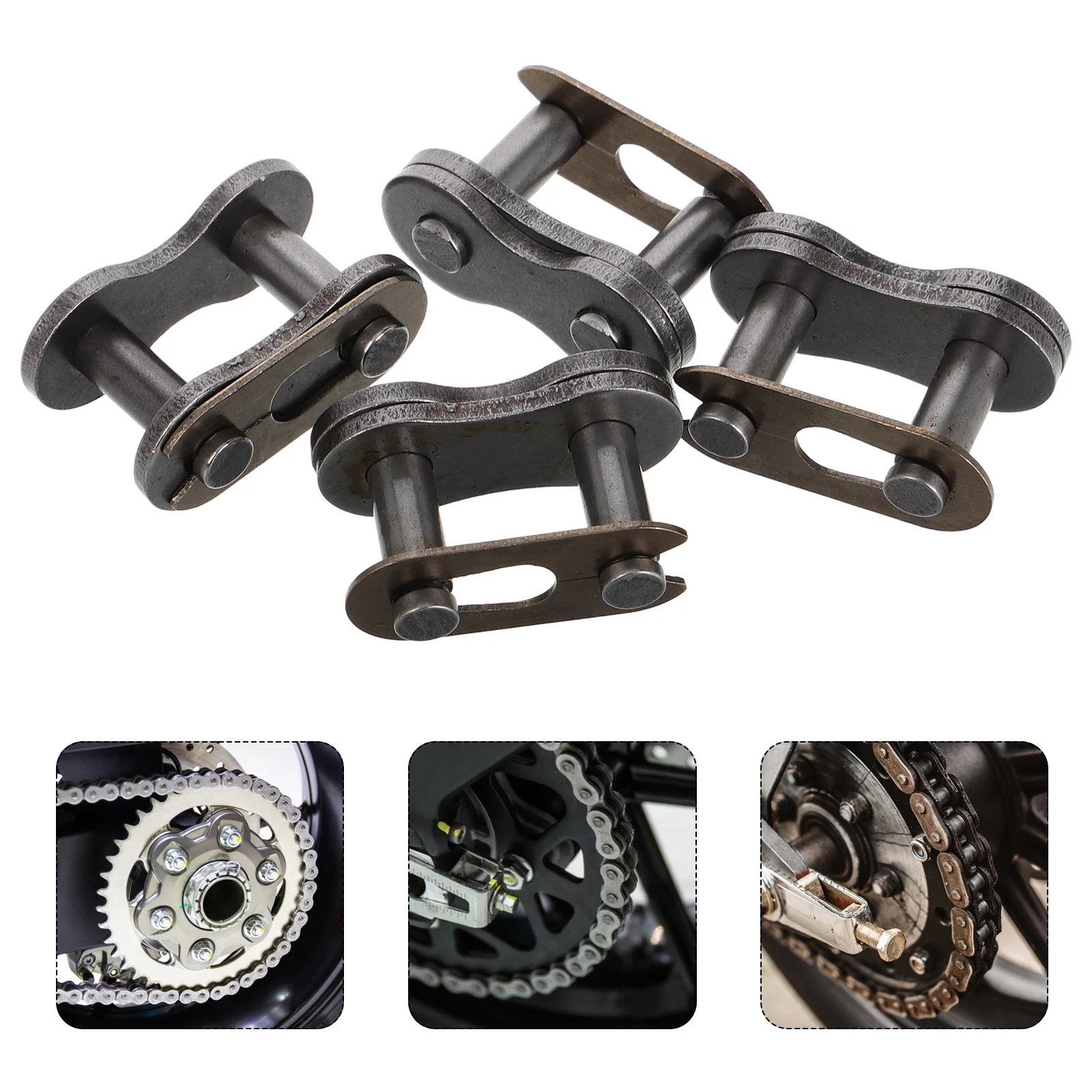

4pcs Heavy Duty Motorcycle Link Connector Joint For 520 Roller Parts Repair Link Bicycle Chain Connector Motor Accessories