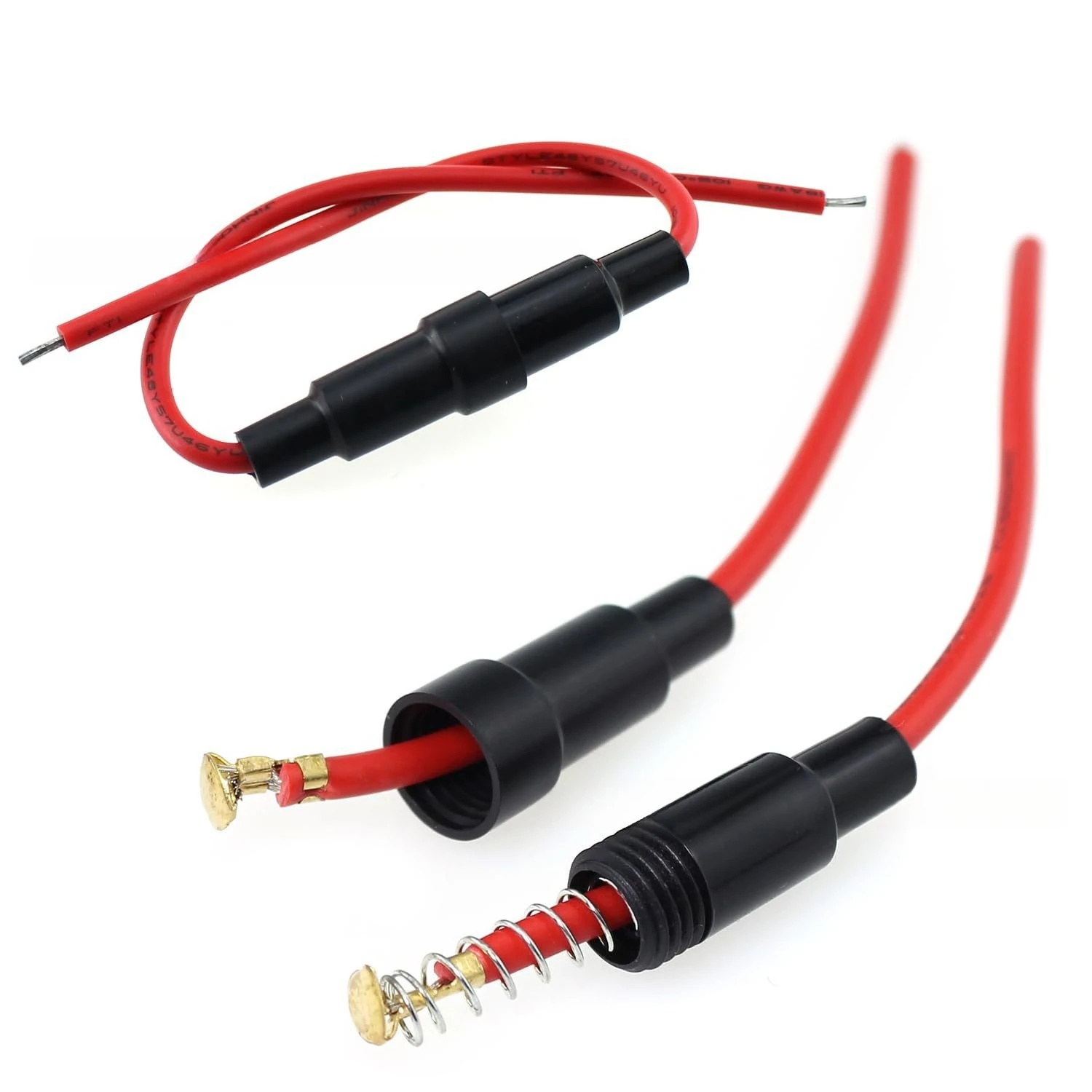 10PCS Inline Screw Type Glass Fuse Holder with 16AWG Wire for 5×20mm Fuse Rated 13A Automotive Wiring Harness Fuse Socket