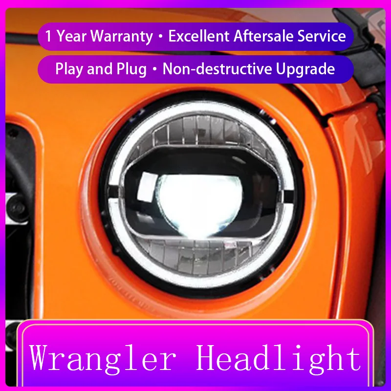 Headlight Styling FOR Jeep Wrangler JK 2007-2017 Front Projector Lens DRL Head Lamp LED Bulbs Car Stuff Auto Mobile Accessories