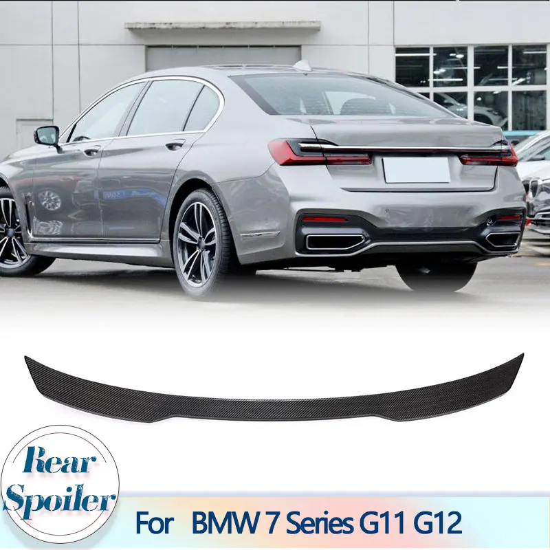 Car Rear Trunk Spoiler Wings For BMW 7 Series G11 G12 740i 750i 2016 - 2022 Carbon Fiber Rear Boot Lid Wing Lip Spoiler