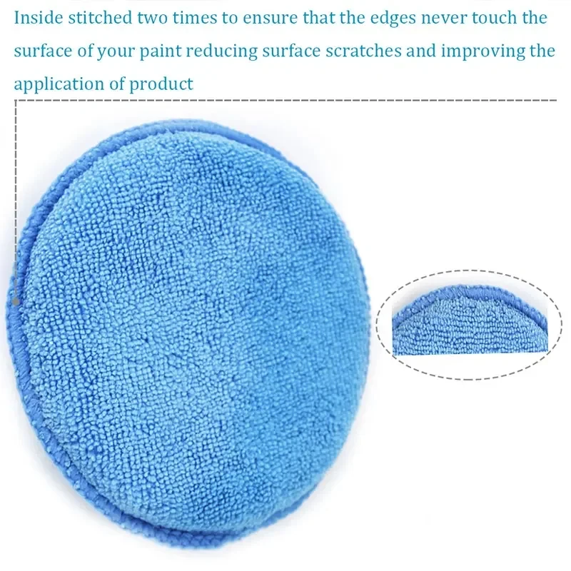 EAFC 1/2/5PCS 5\'\' inch Soft Microfiber Car Wax Applicator Pad Polishing Sponge for apply and remove wax Auto Care Car Cleaning