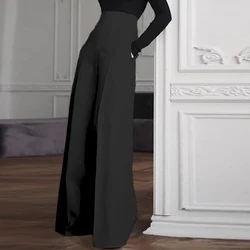 VONDA Women Fashion Elegant OL Office Trousers 2026 High Waist Wide Leg Pants Summer Zipper Casual Solid Pantalon Long Palazzo