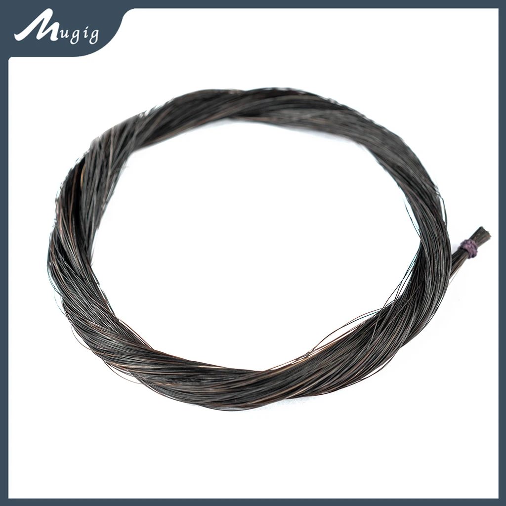 1 Hank Black Horsehair Premium Quality Mongolian Horse Tail For 4/4 3/4 1/2 1/4 1/8 Violin Bows Viola Bow Unbleached Horsehai