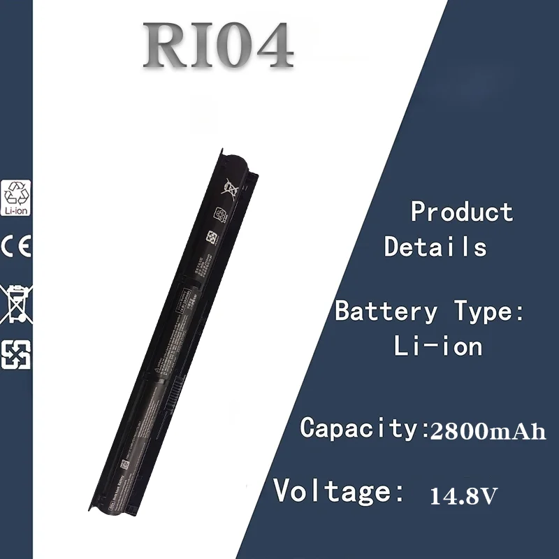 

HP Laptop Battery for RI04 ProBook 450 455 470 G3 G4 | 14.8V 2800mAh Compatible with HSTNN-DB7B