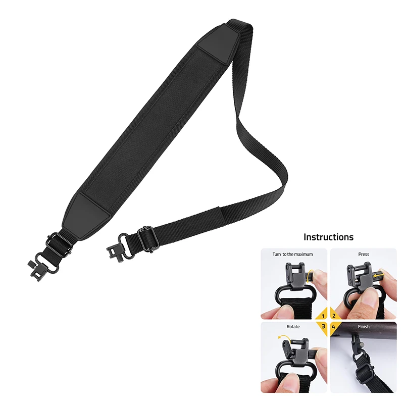 

CVLIFE Two Point Sling with Swivels Soft Anti-Slip Neoprene Shoulder Pad Adjustable Length Rifle Sling Strap for Hunting Outdoor