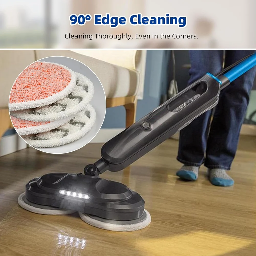 A94E-6 แพ็ค 3897A Mop Pads สําหรับ Bissell Spinwave Smartsteam สูญญากาศ 3897A, 4 แผ่นขัดผิว + 2 แผ่นขัดหนัก, ชิ้นส่วน 1641112