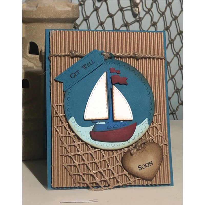 New Small Sailboat Metal Cutting Die Scrapbook Stamp/album Decorative Embossed Diy Paper Card