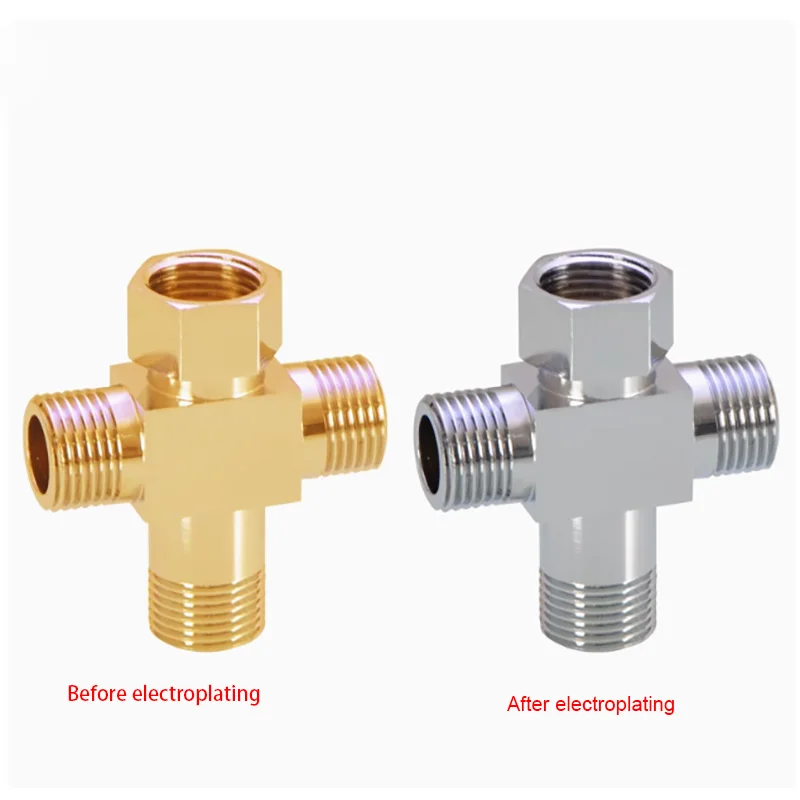 

one in and two out three-way joint brass inner and outer wire live joint faucet angle valve manifold valve one minute three way