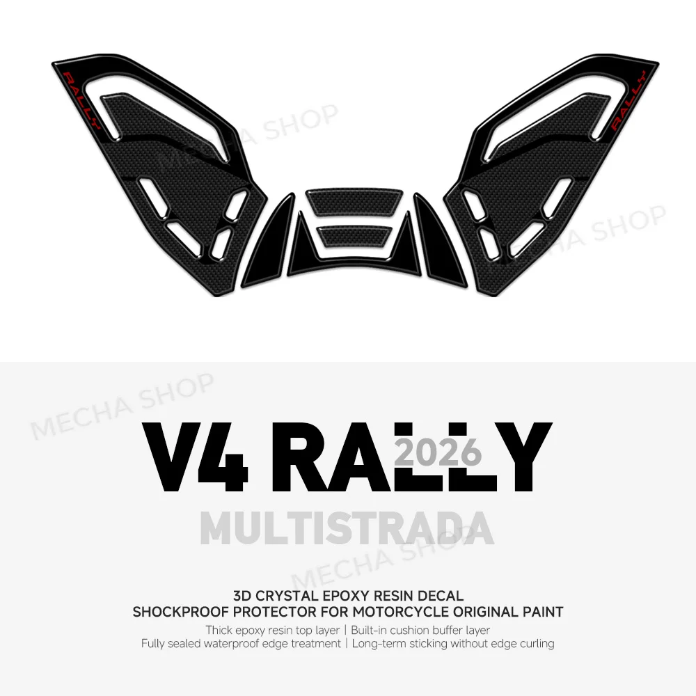 For Multistrada V4 Rally Plastic Tank 3D Protective Sticker Kit