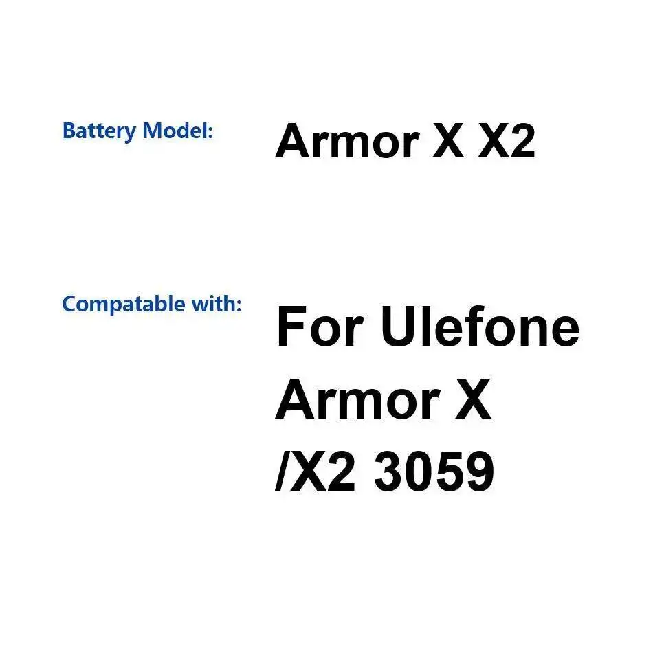

For Ulefone Armor X X2 3059 Mobile Phone Battery 5500Mah Premium Replacement
