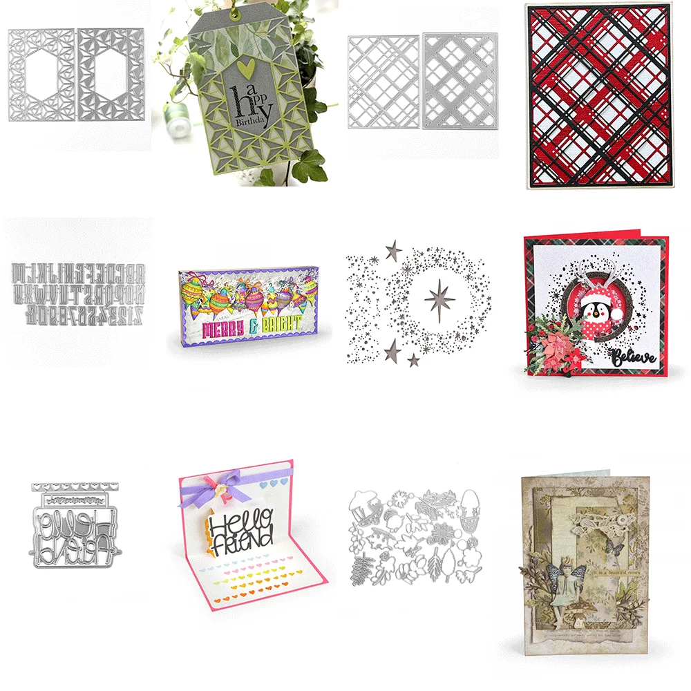 Multi-Form Hintergrund Metall Stanzformen Stern Buchstabe Prägung gestanzt für DIY Kartenherstellung Scrapbooking Bastelbedarf