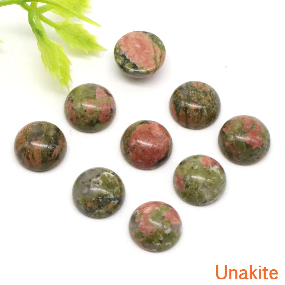 NONE 10mm Runde Cabochon Perlen mit flacher Rückseite Natursteine Halbkuppel Cab DIY Ohrring Ring Anhänger Schmuckherstellung Zubehör Großhandel 3