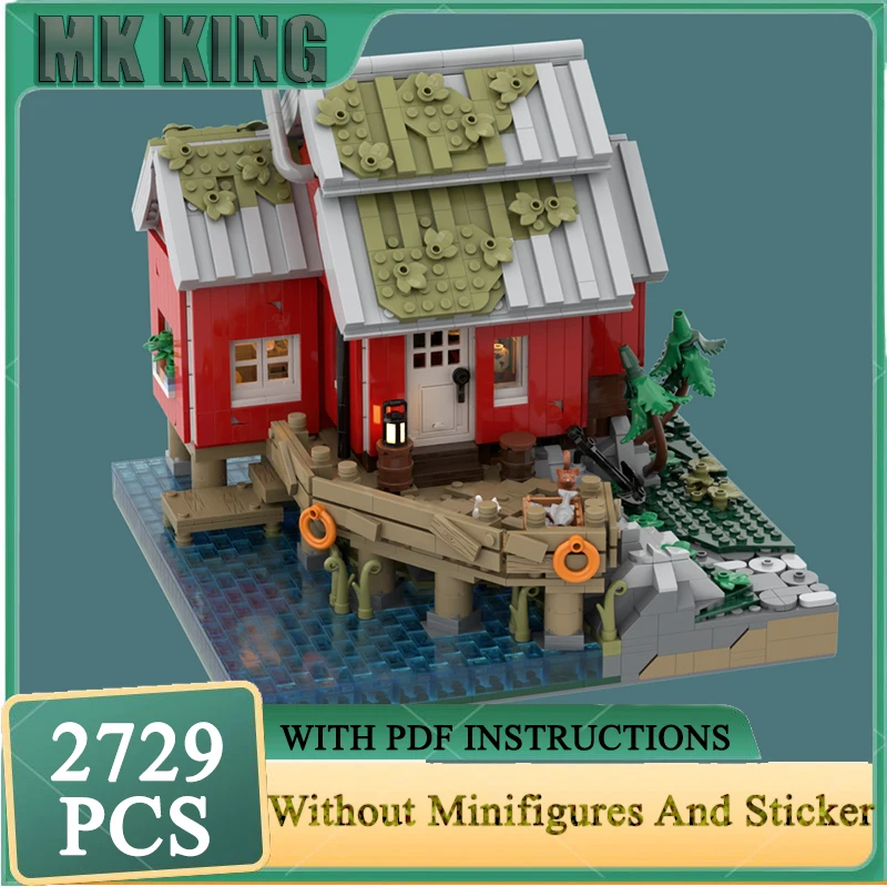 

Street View Model Moc Building Bricks The Fisherman's Home Technology Modular Blocks Gifts Christmas Toys DIY Sets Assembly