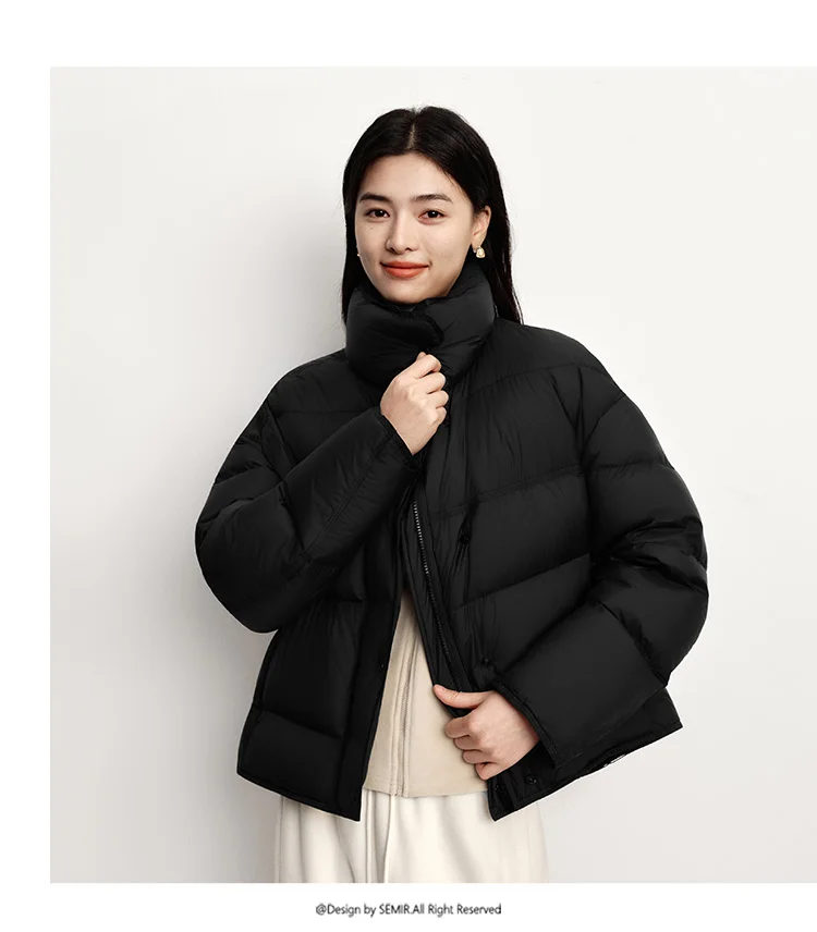 Semir Daunenjacke Damen Winter Pufferjacke mit Gänsedaunenfüllung Wasserdicht Ölabweisend Fleckenresistent 2026 Neu Stehkragen Mantel Damen – Detail 11